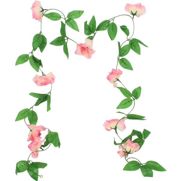 Artificial Pink Rose Vine 2.3m