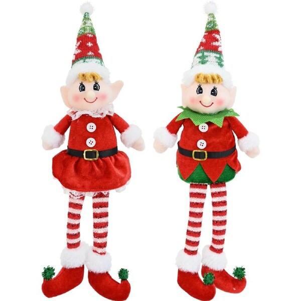 Festive Elf Sitting Doll Assorted