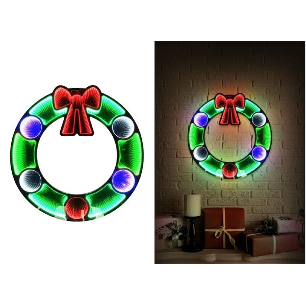 Infinity Wreath Hanging LED Christmas Light 58cm