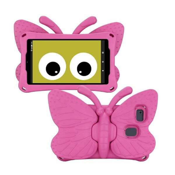 Nevenka Butterfly EVA Rugged Shockproof Case with Stand Kids Friendly Full Cover for HD8 2018-Rose