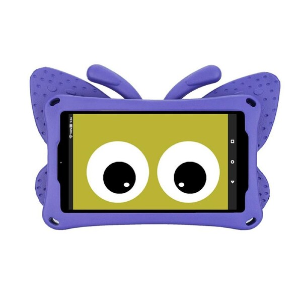 Nevenka Butterfly EVA Rugged Shockproof Case with Stand Kids Friendly Full Cover for HD8 2018-Purple
