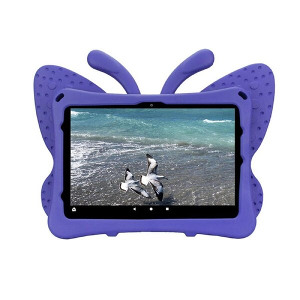 Nevenka Butterfly EVA Rugged Shockproof Case with Stand Kids Friendly Full Cover for HD10 2021-Purple