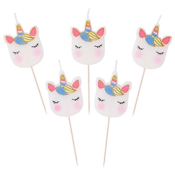 Talking Tables We Heart Unicorn Cake Candles (Set of 5)