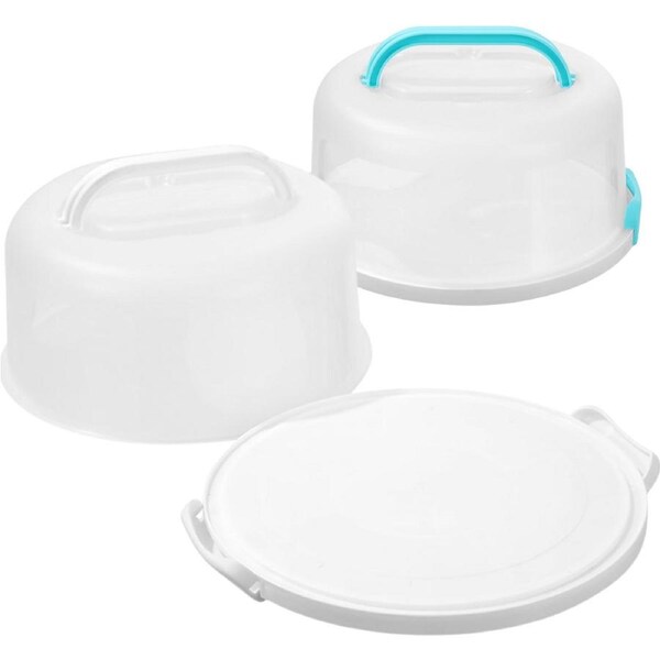 Round Clip Lock Cake Holder With Carry Handles Assorted