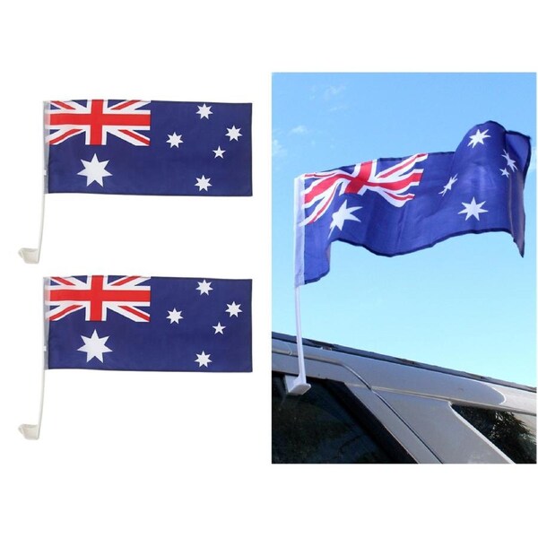 Aussie Car Flags 44cm x 24cm (Pack of 2)