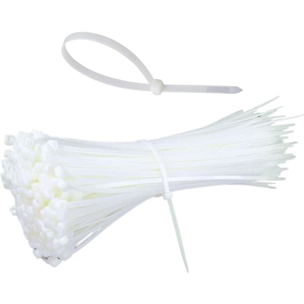 Heavy Duty White Opaque Cable Ties (Pack of 50)