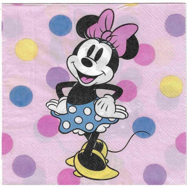 Minnie Mouse Polka Dot Large Napkins / Serviettes (Pack of 20)