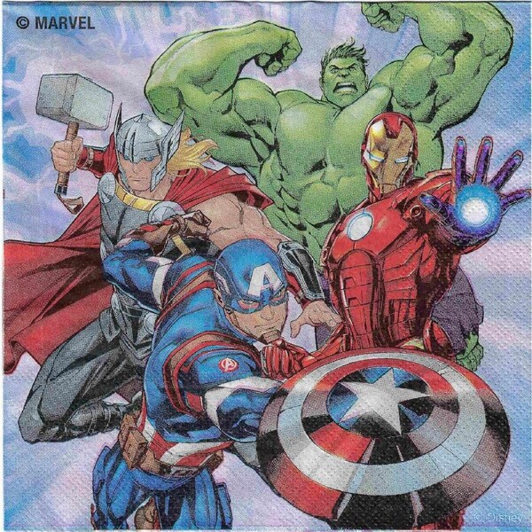 Marvel Avengers Superhero Large Napkins / Serviettes (Pack of 20)