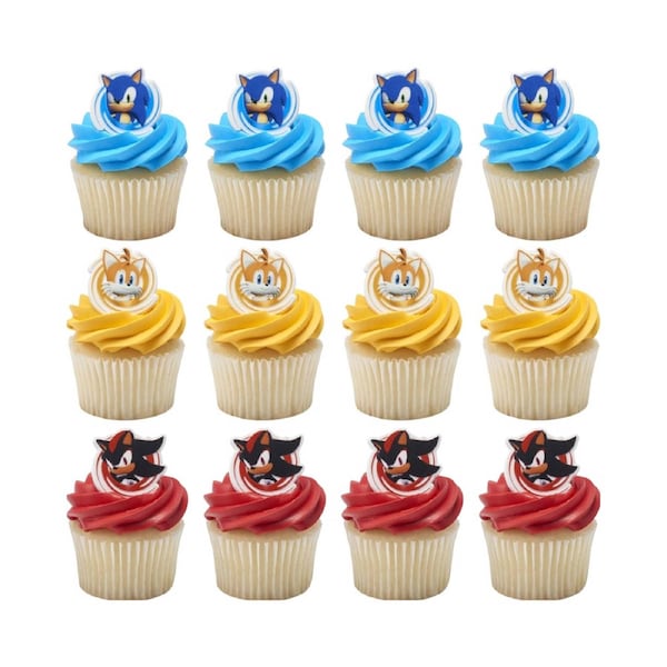 Sonic The Hedgehog Cupcake Rings (Pack of 12)
