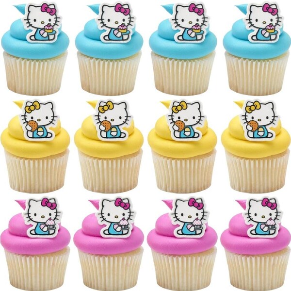 Hello Kitty And Mimmy Cupcake Rings (Pack of 12)