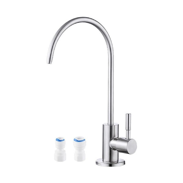Nevenka Water Filter Faucet Stainless Steel for Reverse Osmosis Systems-Silver