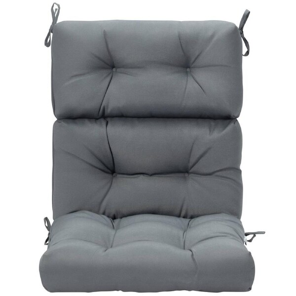 Giantex Patio Chair Seat Pads Cushion w/Non-slip Rope Belts High Back Chair Indoor & Outdoor Grey