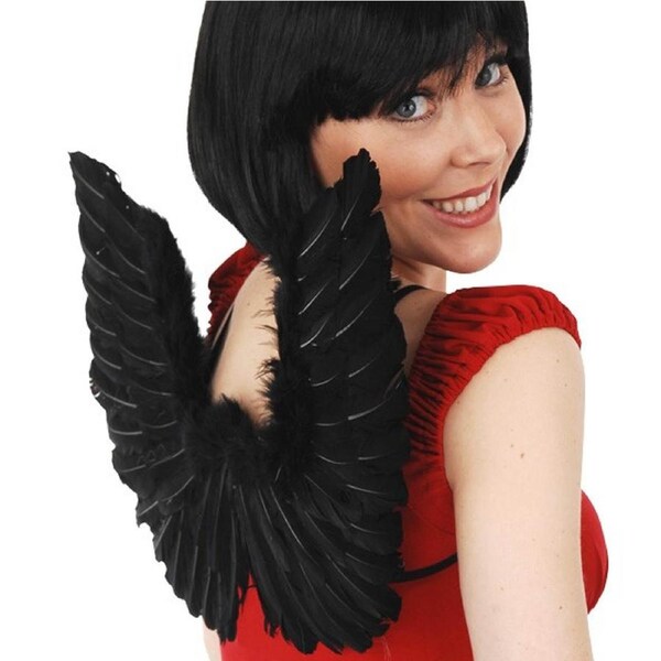 Black Dark Angel Feather Wings 45cm x 34cm