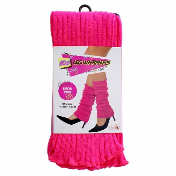 80s Neon Pink Knitted Leg Warmers - Adult