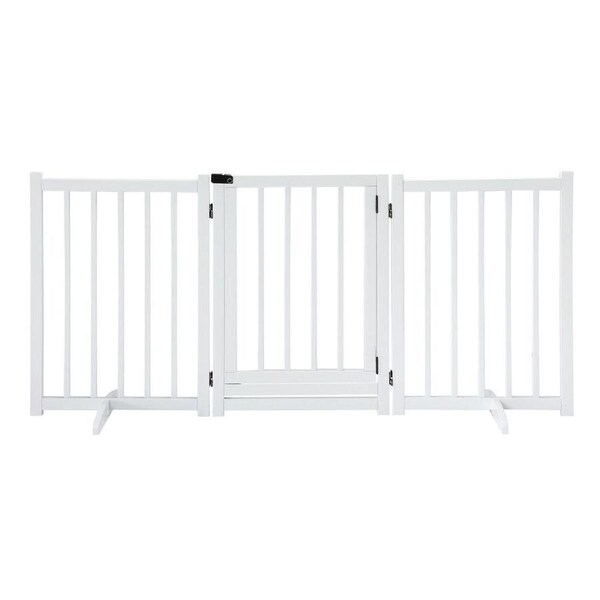 Dog Fence Pet Gate Puppy Safety Guard Indoor Wooden Playpen Foldable Cat Barrier Protection Net Stair Partition White 3Panels