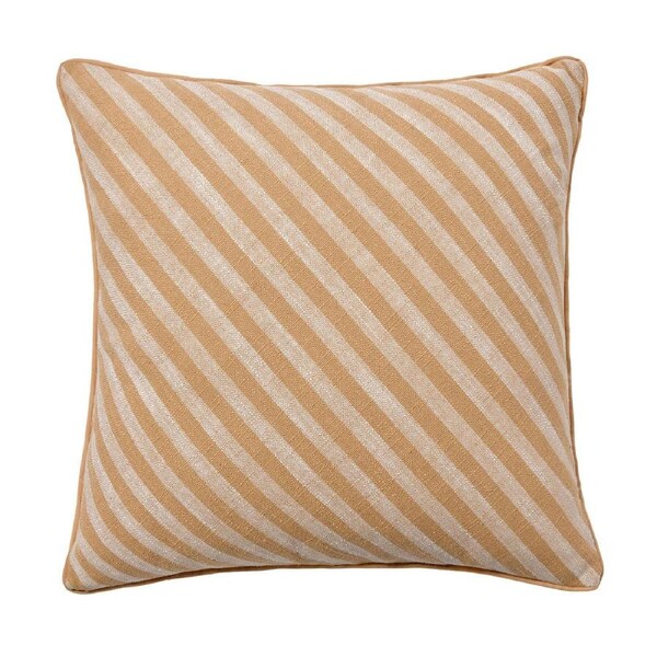 Cadence & Co. Oscar Faux Linen Striped Cushion Natural