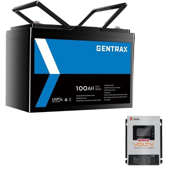 GENTRAX 12V 100Ah Lithium Battery + 50A DC-DC MPPT Charger