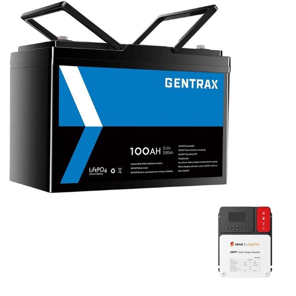 GENTRAX 12V 100Ah Lithium Battery + 60A MPPT Controller