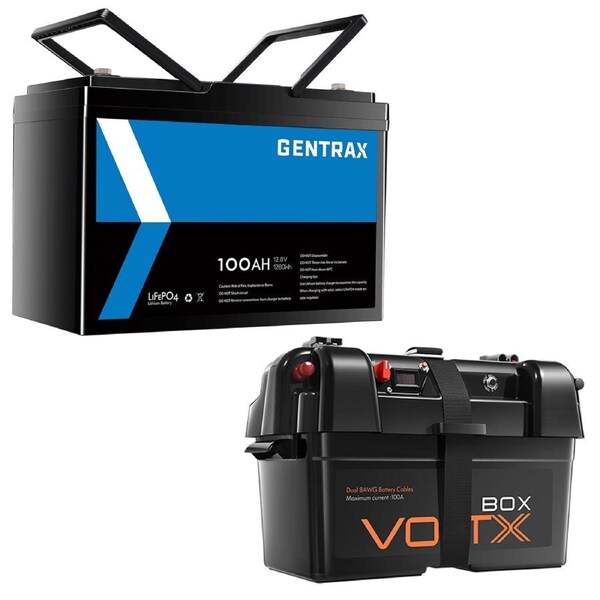 GENTRAX 12V 100Ah Lithium Battery + 12V Battery Box