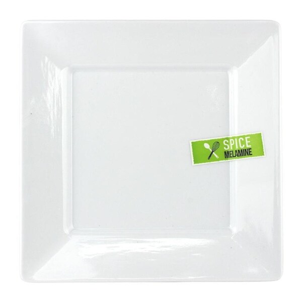 White Square Melamine Plate 20cm