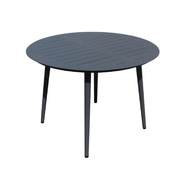 FurnitureOkay Cove Aluminium Outdoor Dining Table (110cm Round) - Charcoal