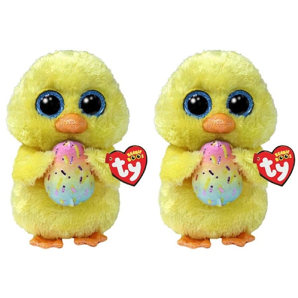 2PK TY Beanie Boos Marigold Chick Kids Soft Plush Toy Yellow 15.5cm 3y+ Regular