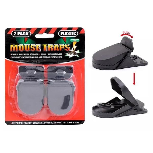 4x Plastic Mouse Traps Reusable Mice Rat Snare Catcher Rodent Indoor Outdoor