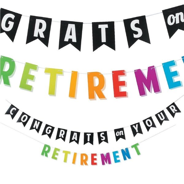 Congrats on your Retirement Garland Banner