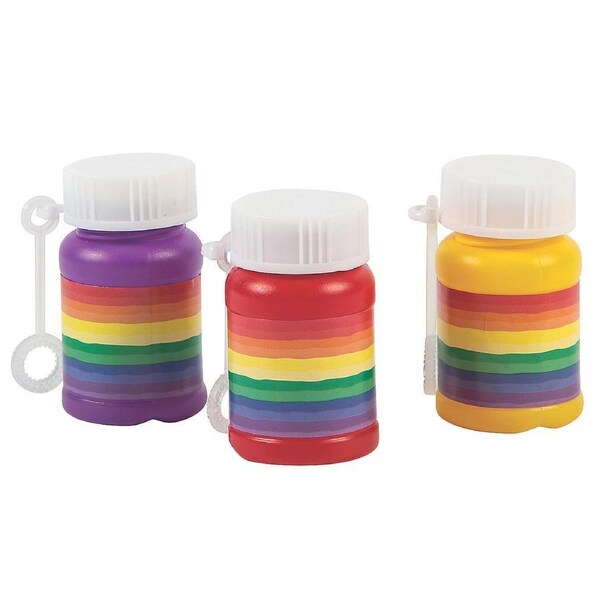 Rainbow Mini Bubble Bottles (Box of 24)