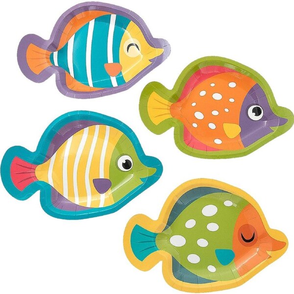 Under The Sea Friends Assorted Fish Paper Plates (Pack of 8)