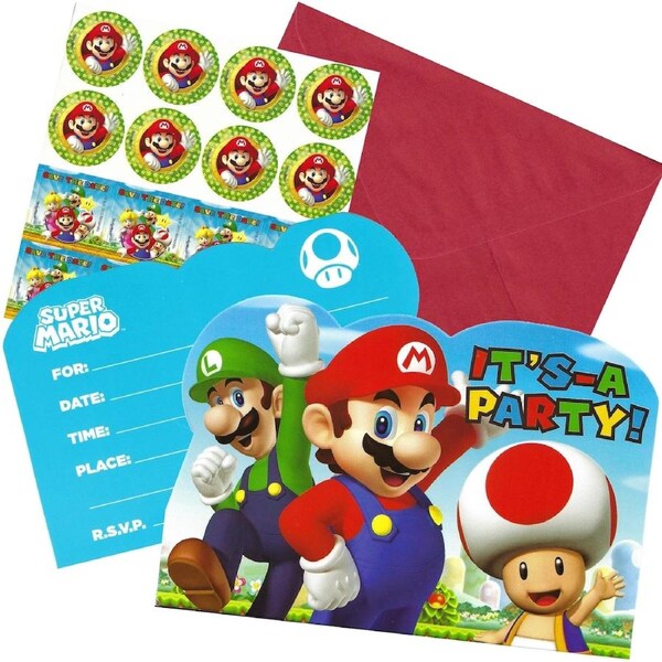 Super Mario Bros. Invitation Set (Pack of 8)