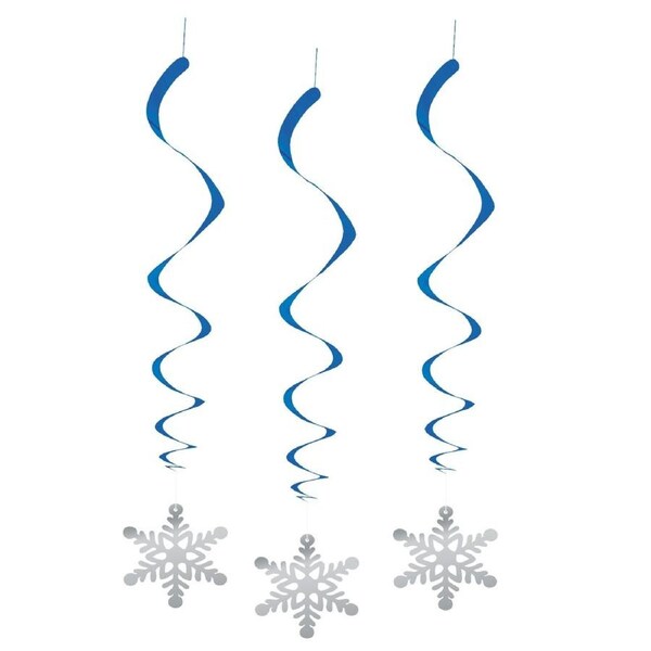 Snowflake Swirl Decorations (Pack of 3)