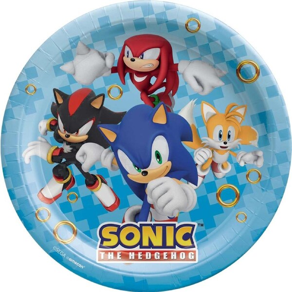 Sonic The Hedgehog Large Paper Plates (Pack of 8)