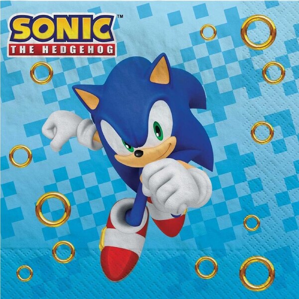 Sonic The Hedgehog Large Napkins / Serviettes (Pack of 16)