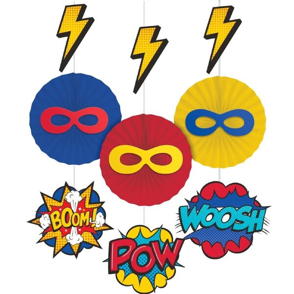 Superhero Slogans Hanging Decorations (Set of 3)
