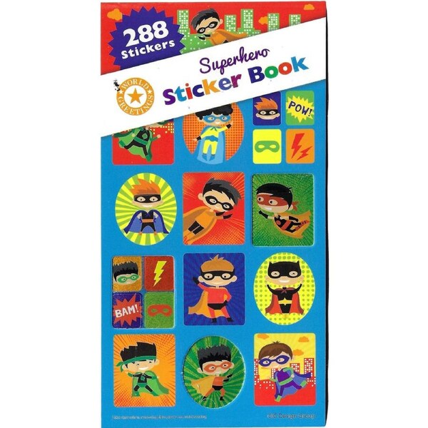 Little Action Superheroes Sticker Book (12 Sheets)