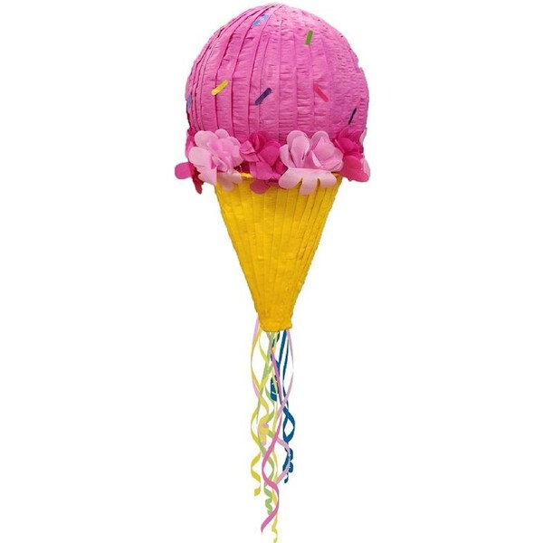 Sprinkle Ice Cream Cone 3D Pull String Pinata