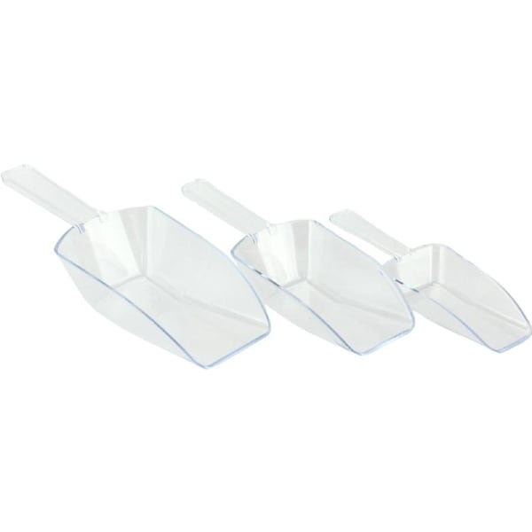 Clear Plastic Kitchen Scoops (Pack of 3)