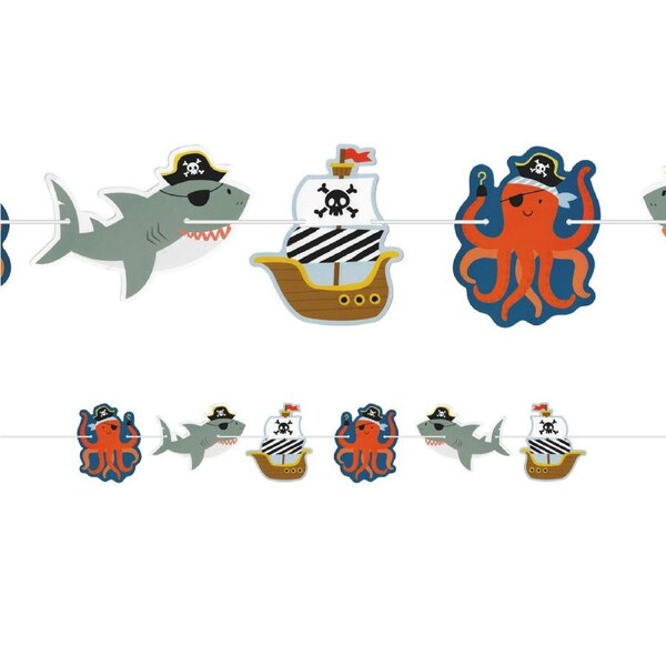 Ships Ahoy Pirate Garland Banner 2m