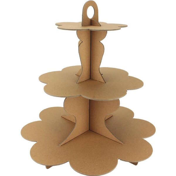 Brown Kraft 3 Tier Cupcake Stand