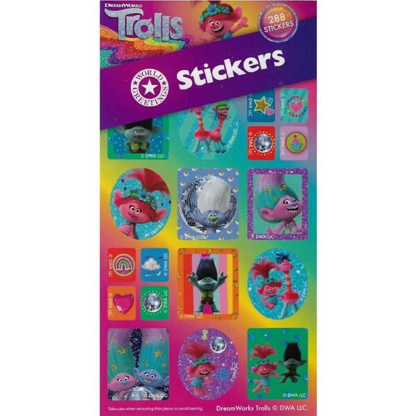 Trolls Sticker Book (12 Sheets)