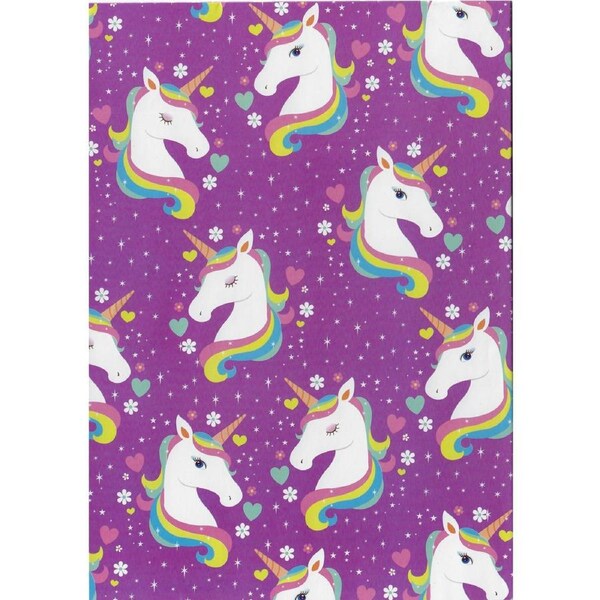 Rainbow Unicorn Wrapping Paper (1 Sheet)