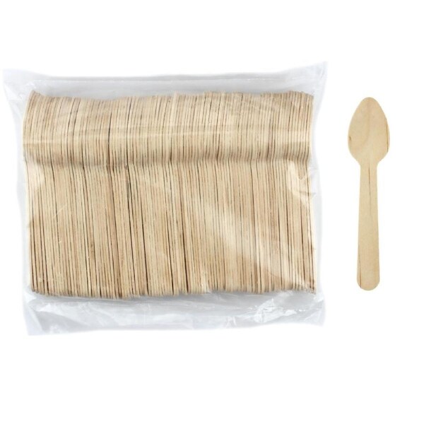 Eco Wooden Teaspoons (Bulk pack of 100)