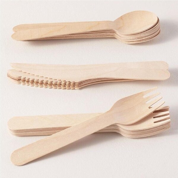 Wooden Cutlery Set (Bulk pack of 100)