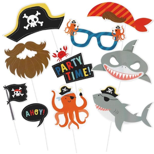 Ships Ahoy Pirate Photo Props (Pack Of 10)