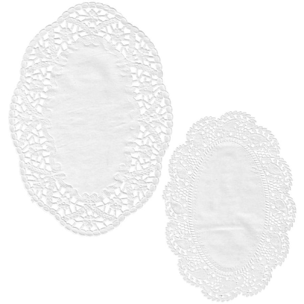 Assorted Paper Oval Lace Doilies (Pack of 24)