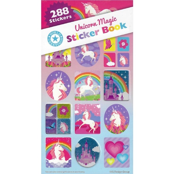 Unicorns and Rainbows Sticker Book (12 Sheets)