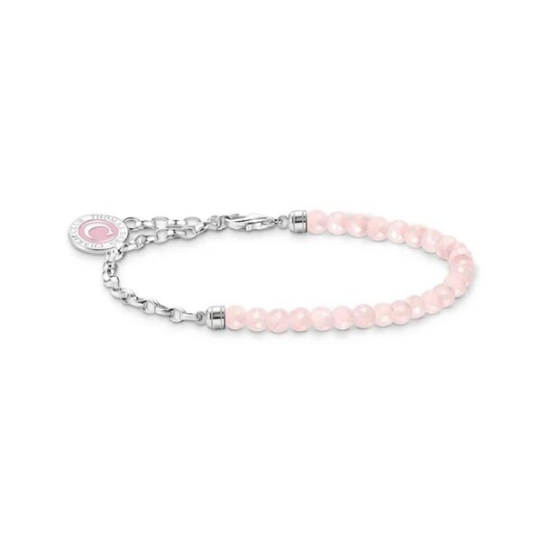 Thomas Sabo Charm Club - Charmista Chain Link Bracelet - Silver with Rose Quartz (14 - 17cm)