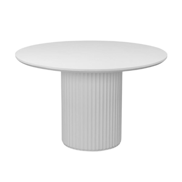 El Nino Flute 120m Round Dining Table White