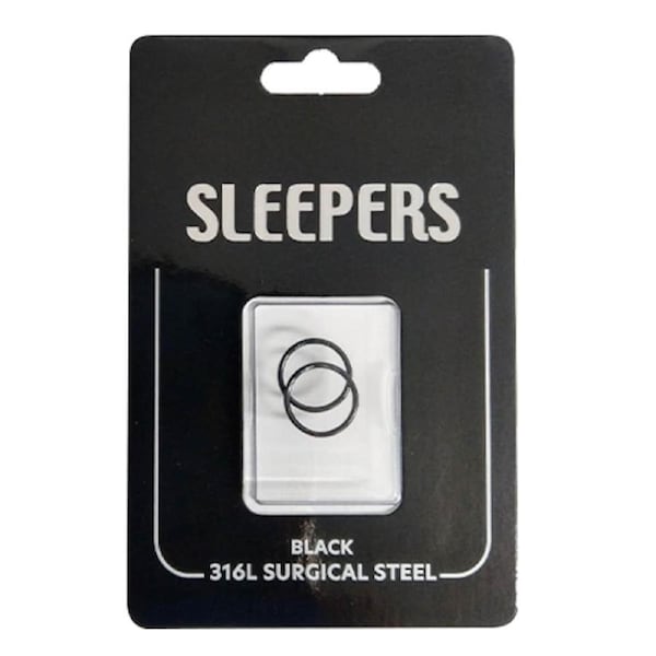 Studex Plain Sleeper Earring Black 12mm - 1 Pair